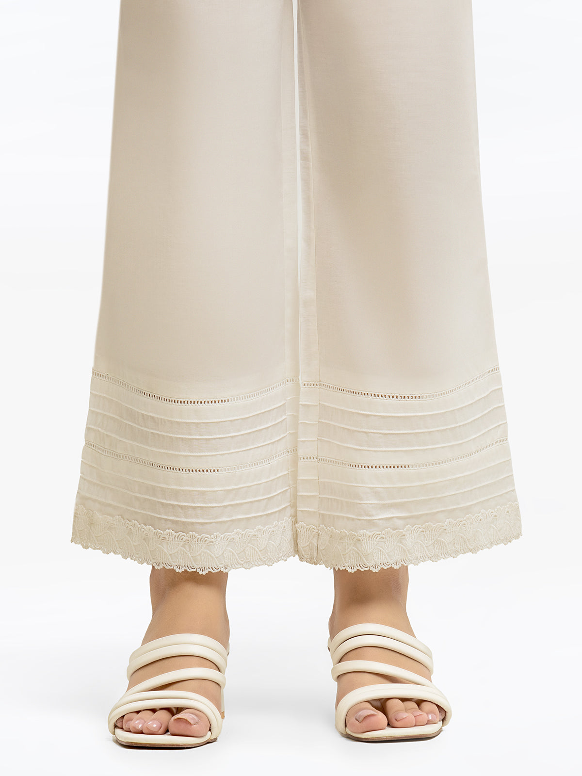 Edenrobe - Women's White Trouser - EWBEB24-76567