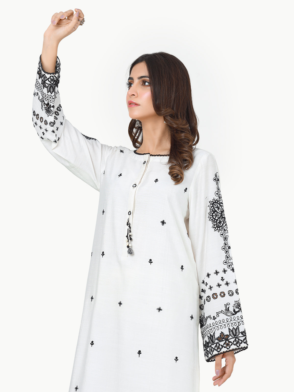 Edenrobe - Pret 1Pc Embroidered Cotton Shirt - EWTKE23-69288S