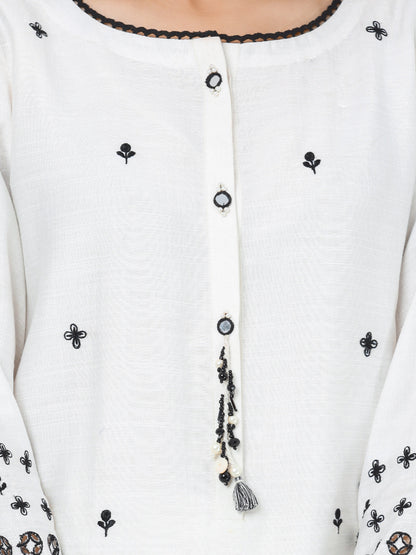 Edenrobe - Pret 1Pc Embroidered Cotton Shirt - EWTKE23-69288S