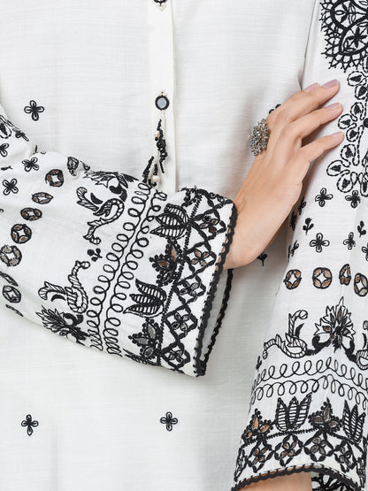 Edenrobe - Pret 1Pc Embroidered Cotton Shirt - EWTKE23-69288S