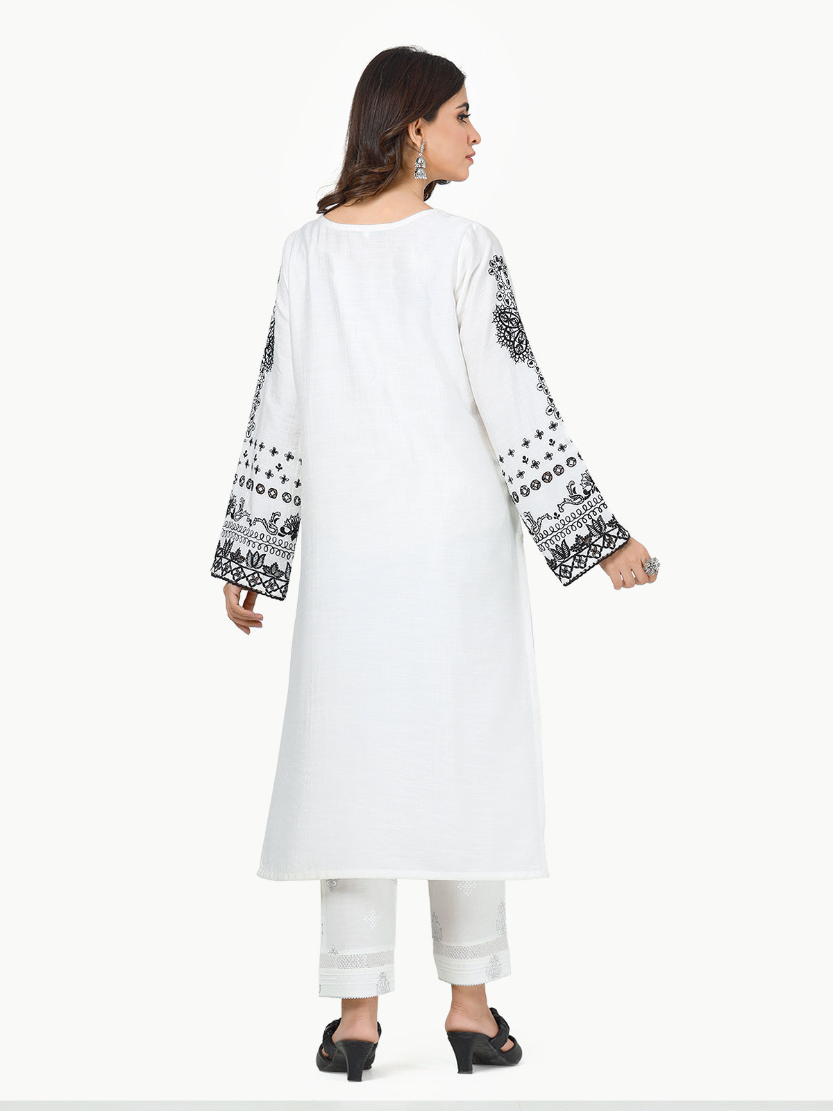 Edenrobe - Pret 1Pc Embroidered Cotton Shirt - EWTKE23-69288S