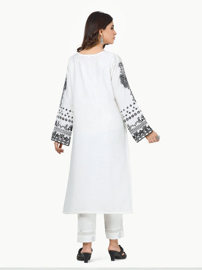 Edenrobe - Pret 1Pc Embroidered Cotton Shirt - EWTKE23-69288S