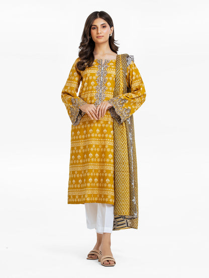 Edenrobe - Pret 2Pc Embroidered Khaddar Shirt Dupatta - EWTKE23-68500SD