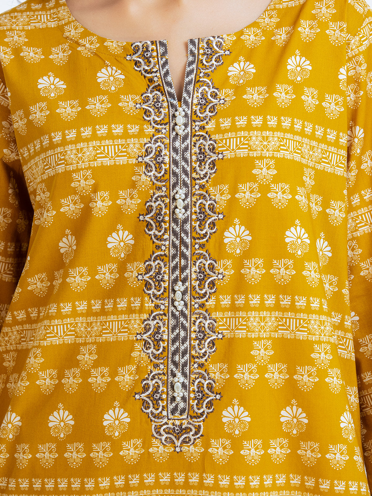 Edenrobe - Pret 2Pc Embroidered Khaddar Shirt Dupatta - EWTKE23-68500SD