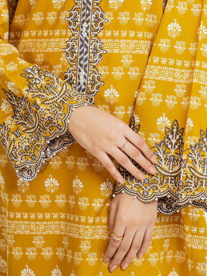 Edenrobe - Pret 2Pc Embroidered Khaddar Shirt Dupatta - EWTKE23-68500SD