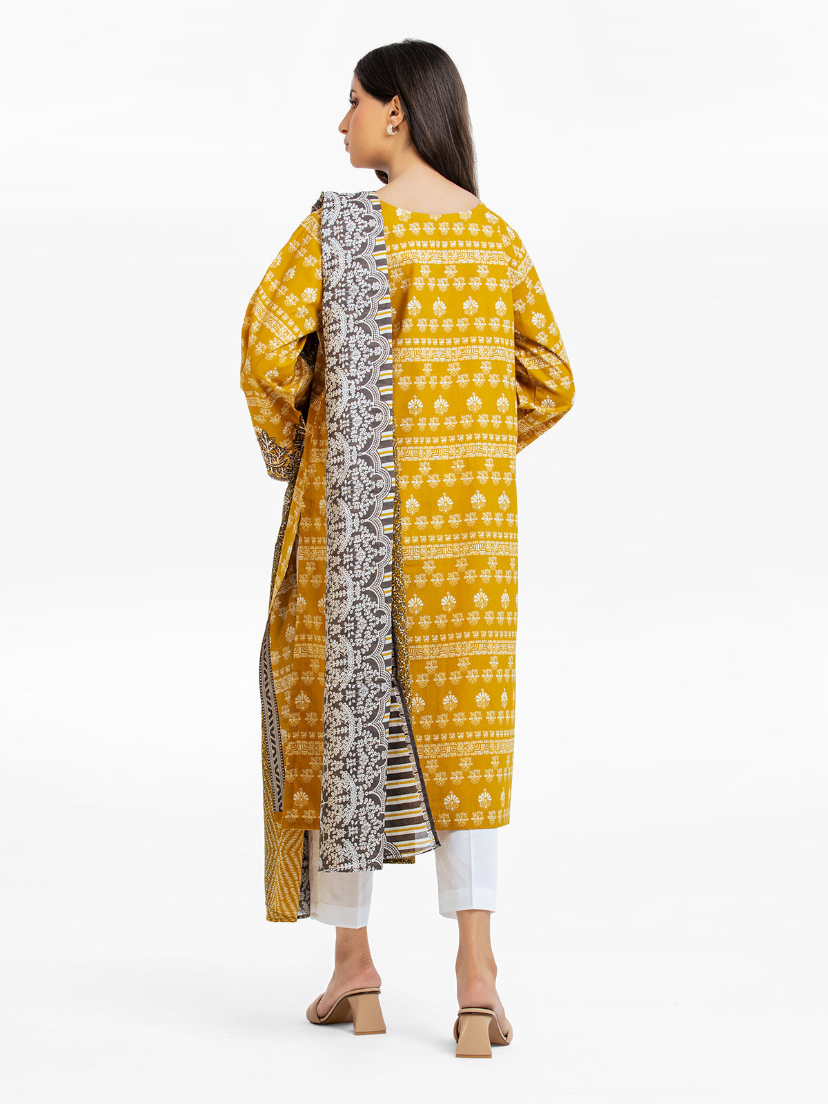 Edenrobe - Pret 2Pc Embroidered Khaddar Shirt Dupatta - EWTKE23-68500SD