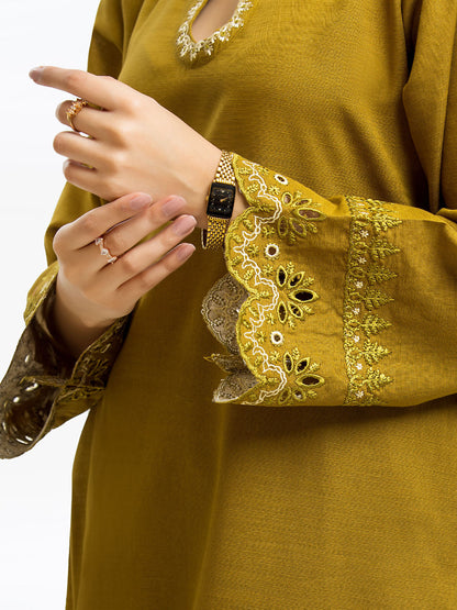 Edenrobe - Pret 3Pc Embroidered Khaddar Suit - EWTKE23-68797-3P