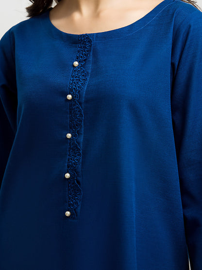 Edenrobe - Pret 3Pc Embroidered Khaddar Suit - EWTKE23-68800-3P