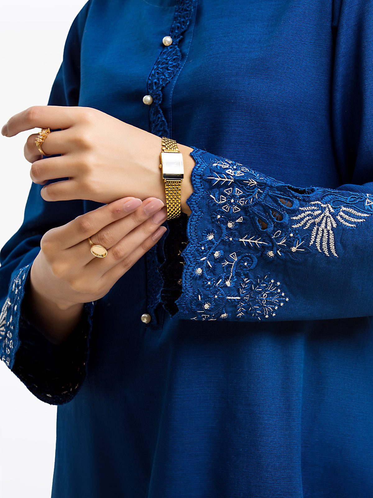 Edenrobe - Pret 3Pc Embroidered Khaddar Suit - EWTKE23-68800-3P