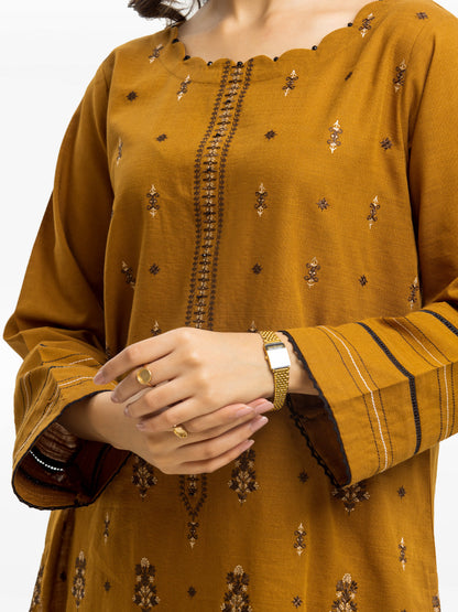 Edenrobe - Pret 3Pc Embroidered Khaddar Suit - EWTKE23-68985-3P