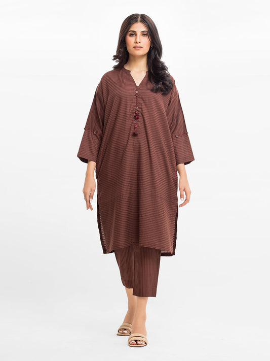 Edenrobe - Pret 2Pc Solid Dobby Shirt Trouser - EWTKS23-68977ST