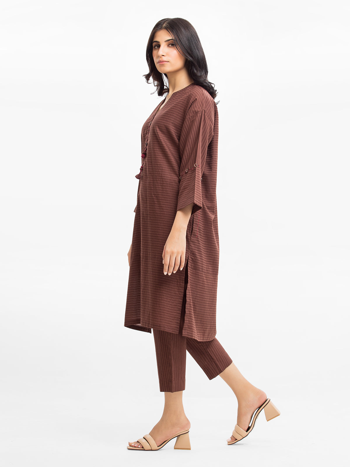 Edenrobe - Pret 2Pc Solid Dobby Shirt Trouser - EWTKS23-68977ST