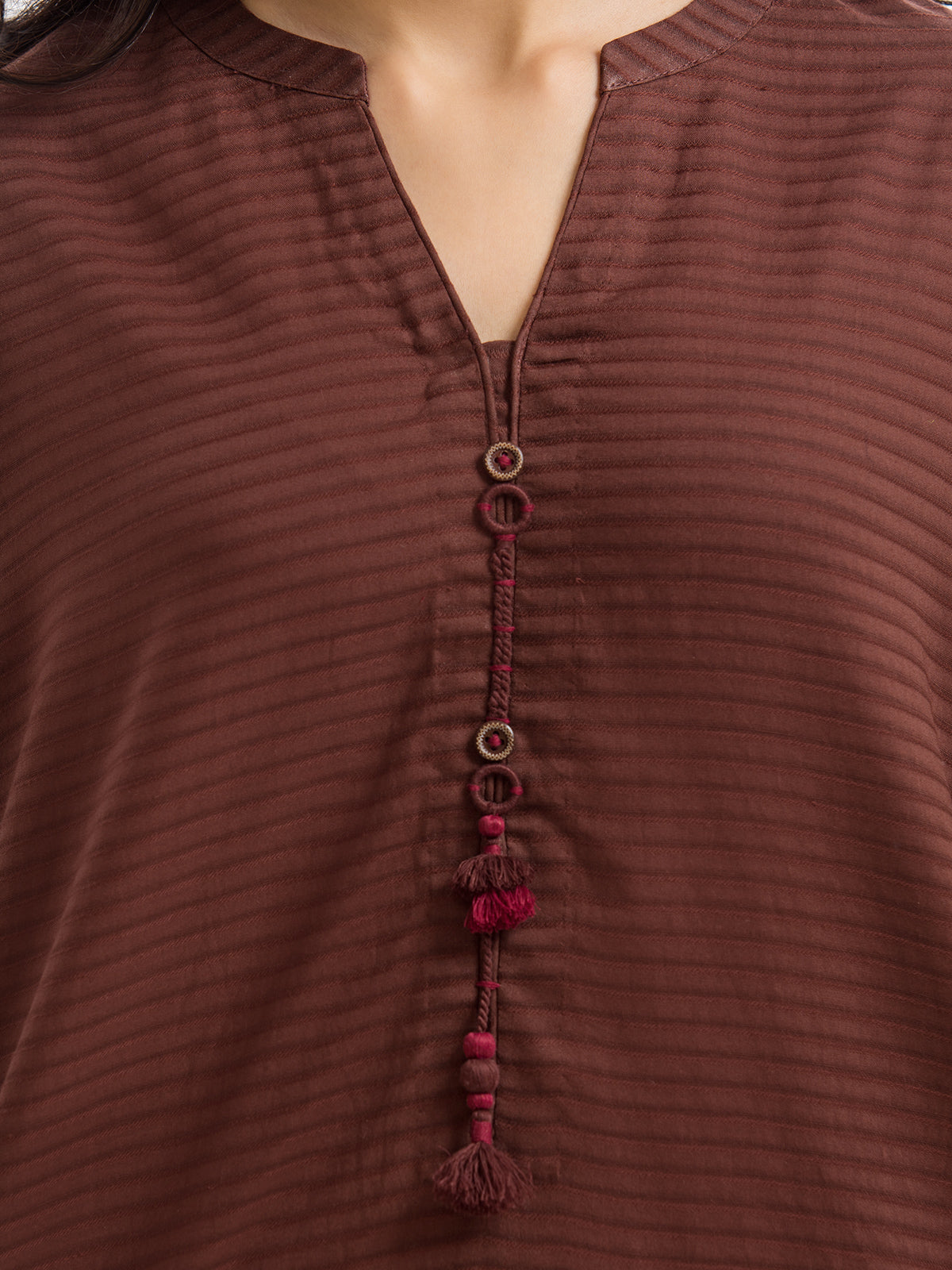 Edenrobe - Pret 2Pc Solid Dobby Shirt Trouser - EWTKS23-68977ST