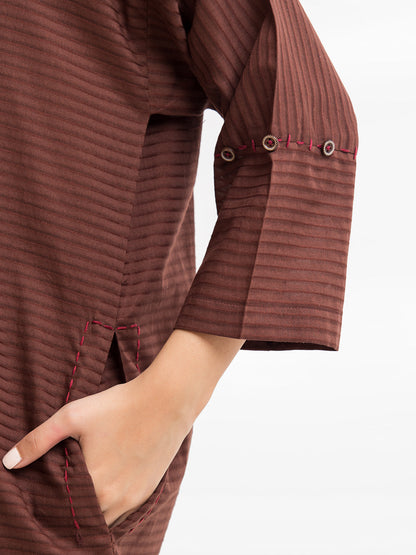 Edenrobe - Pret 2Pc Solid Dobby Shirt Trouser - EWTKS23-68977ST