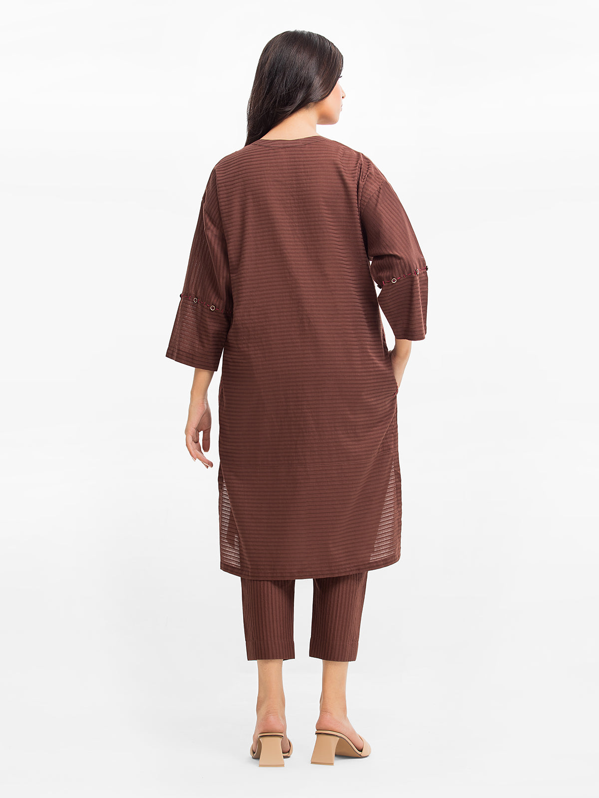 Edenrobe - Pret 2Pc Solid Dobby Shirt Trouser - EWTKS23-68977ST