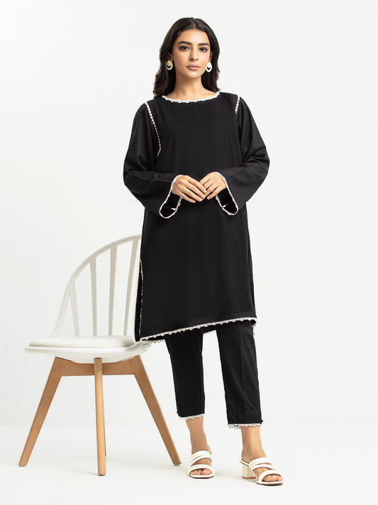 Edenrobe - Pret 2Pc Solid Ayudia Shirt Trouser - EWTKS23-69624ST