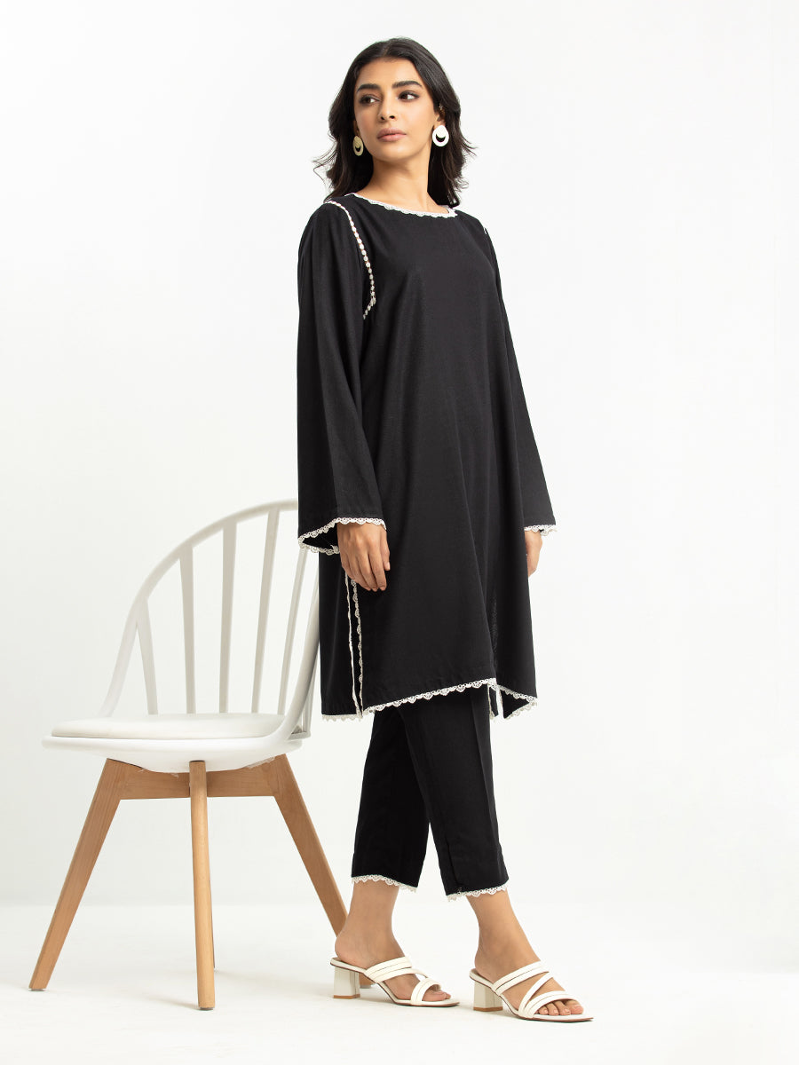 Edenrobe - Pret 2Pc Solid Ayudia Shirt Trouser - EWTKS23-69624ST