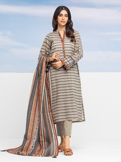 Edenrobe - EWU24A1-28009-3P Unstitched Sage Printed Lawn 3 Piece