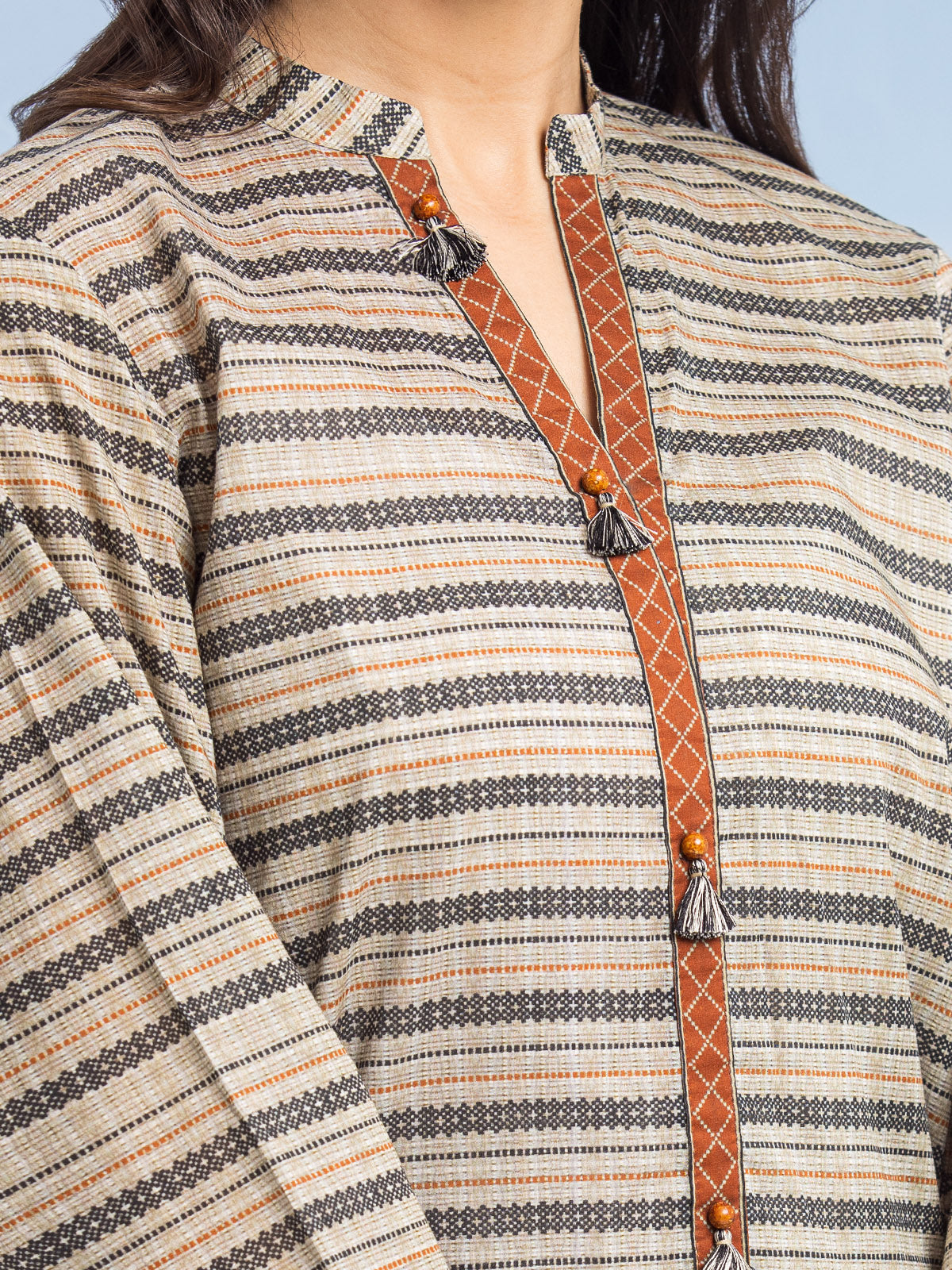 Edenrobe - EWU24A1-28009-3P Unstitched Sage Printed Lawn 3 Piece