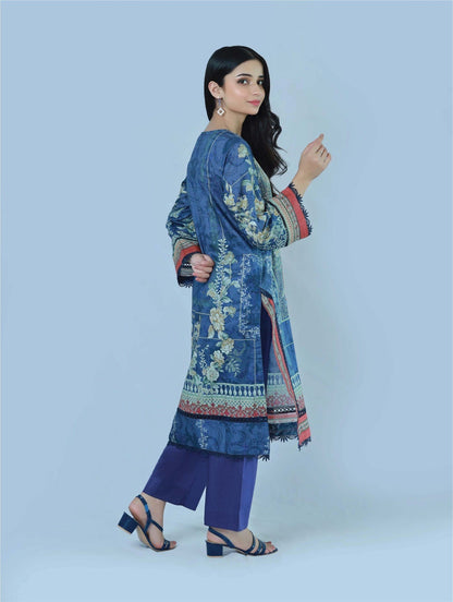 Bareeq Outfits - Vintage Aura 3 Piece Printed Suit