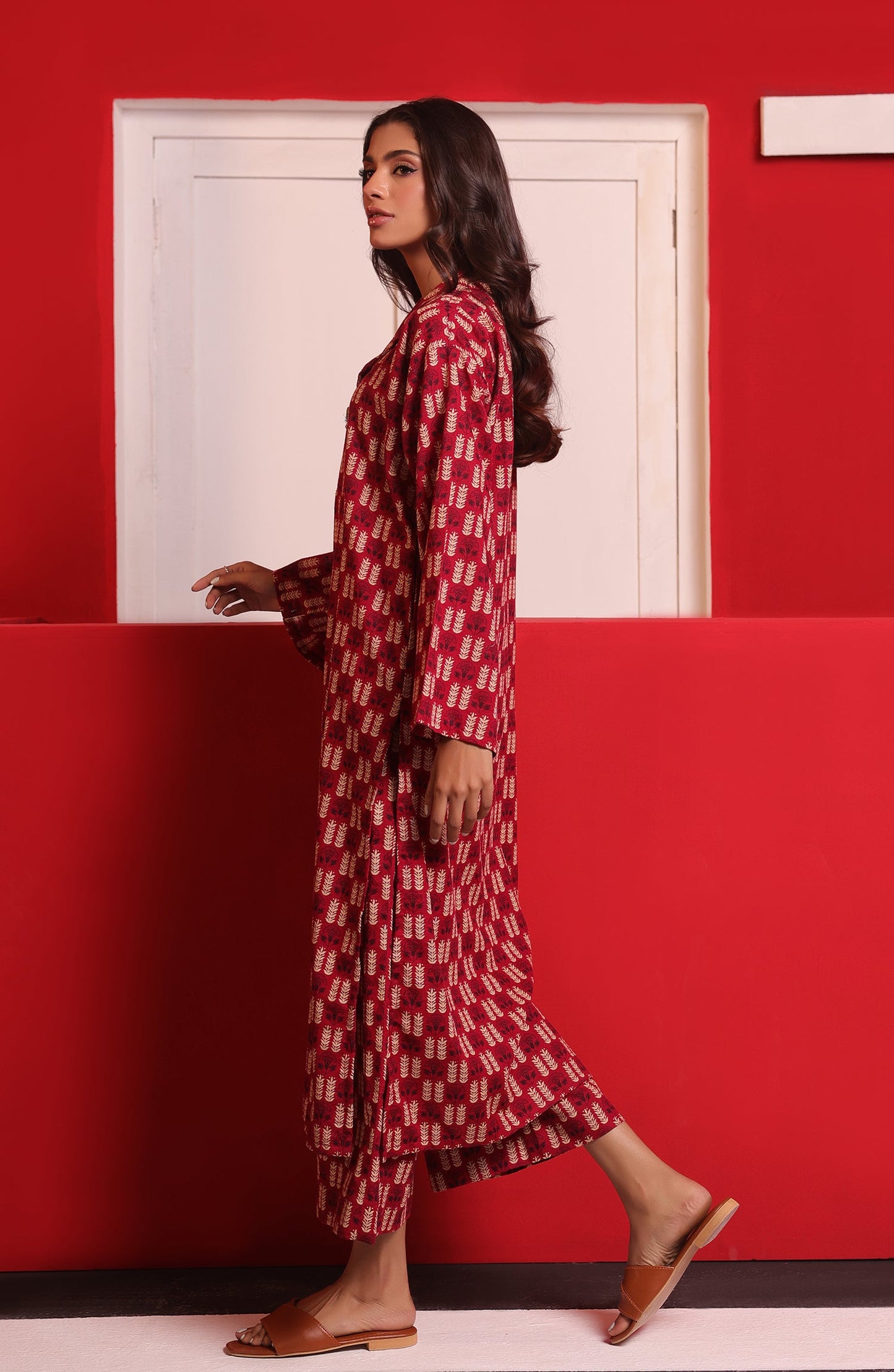 Orient - Stitched 2 Piece Printed Khaddar Shirt and Khaddar Pant