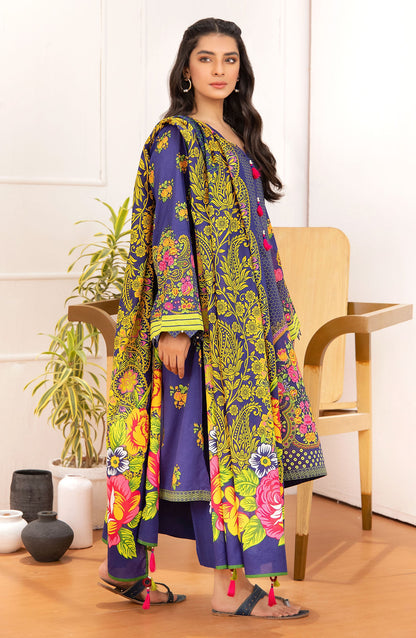 Orient - Unstitched 3 Piece Printed Lawn Shirt And Lawn Dupatta