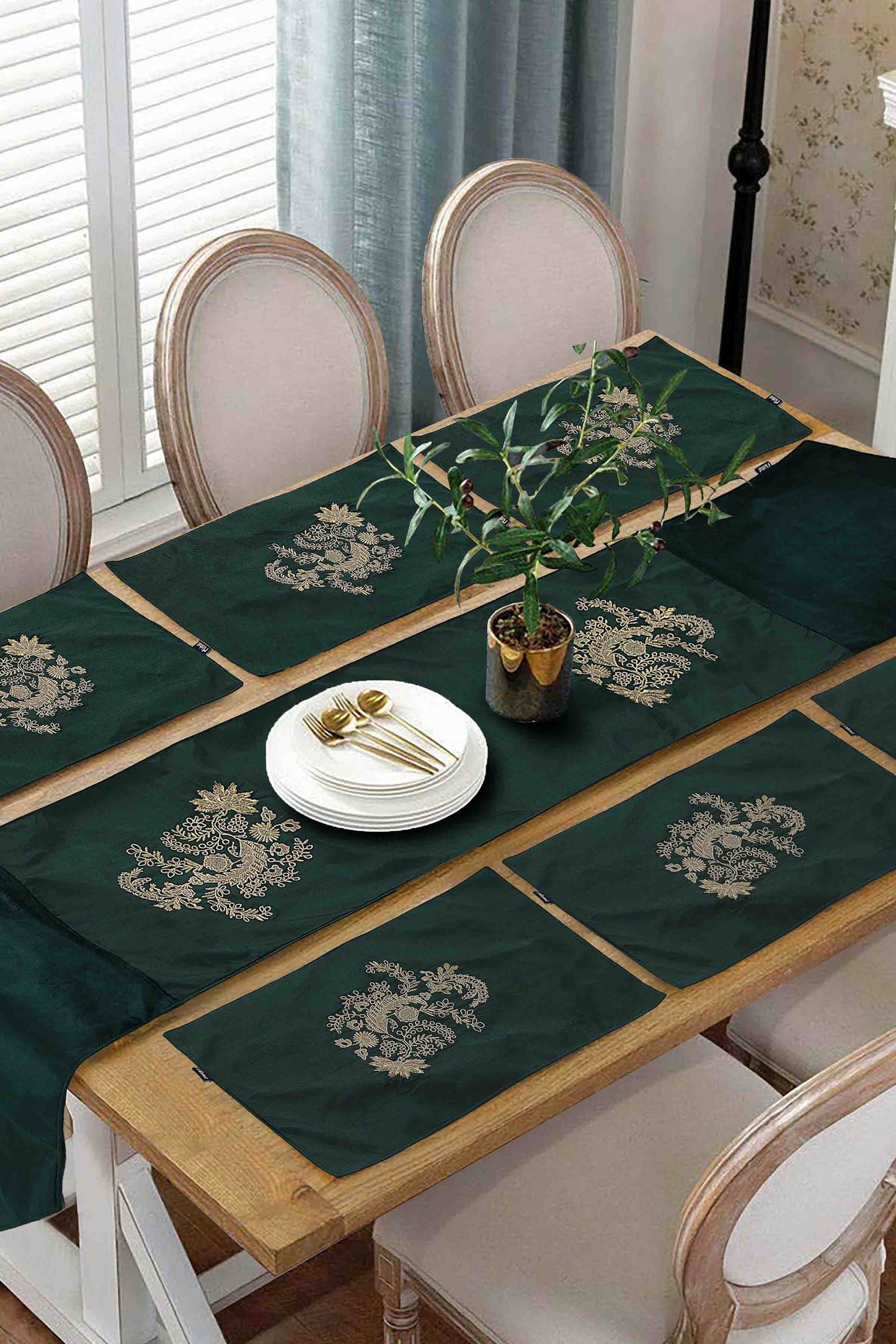 Nishat Linen - Victoria Embroidered Table Runner Set - 5 Piece