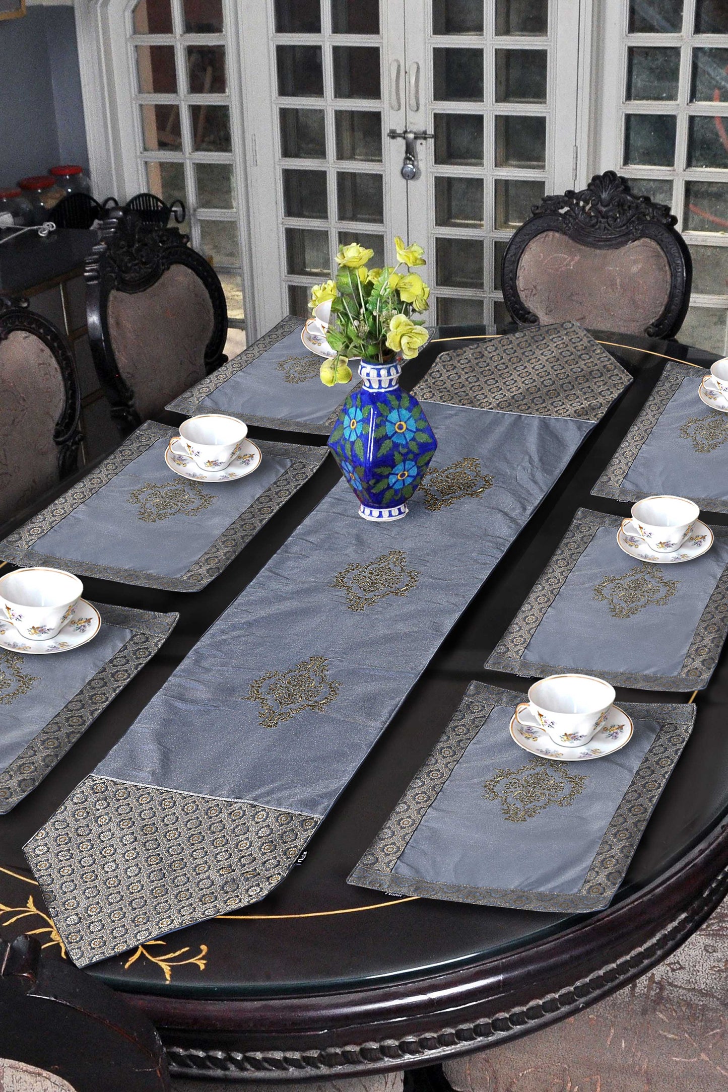 Nishat Linen - Zari Table Runner Set - 5 Piece