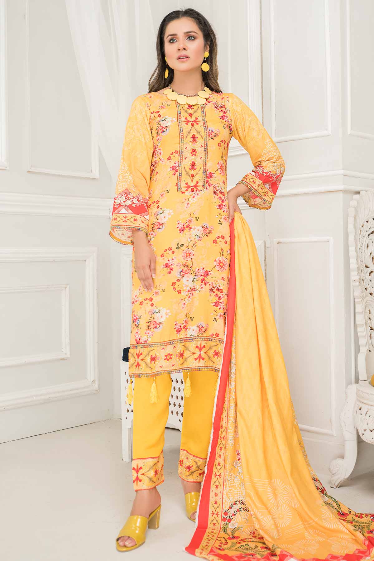 4PC Anarkali Digital Linen 28