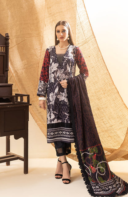 Alzohaib - 3-Piece Unstitched Digital Printed Striped Doria Lawn-CSD-23-02A