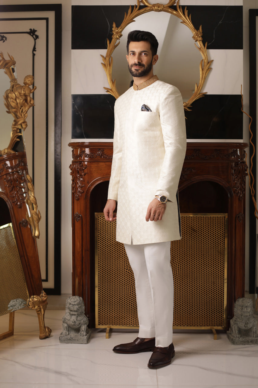 Embroidered Sherwani And Pant