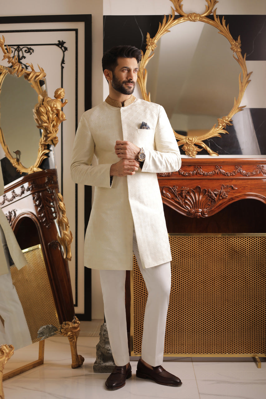 Embroidered Sherwani And Pant