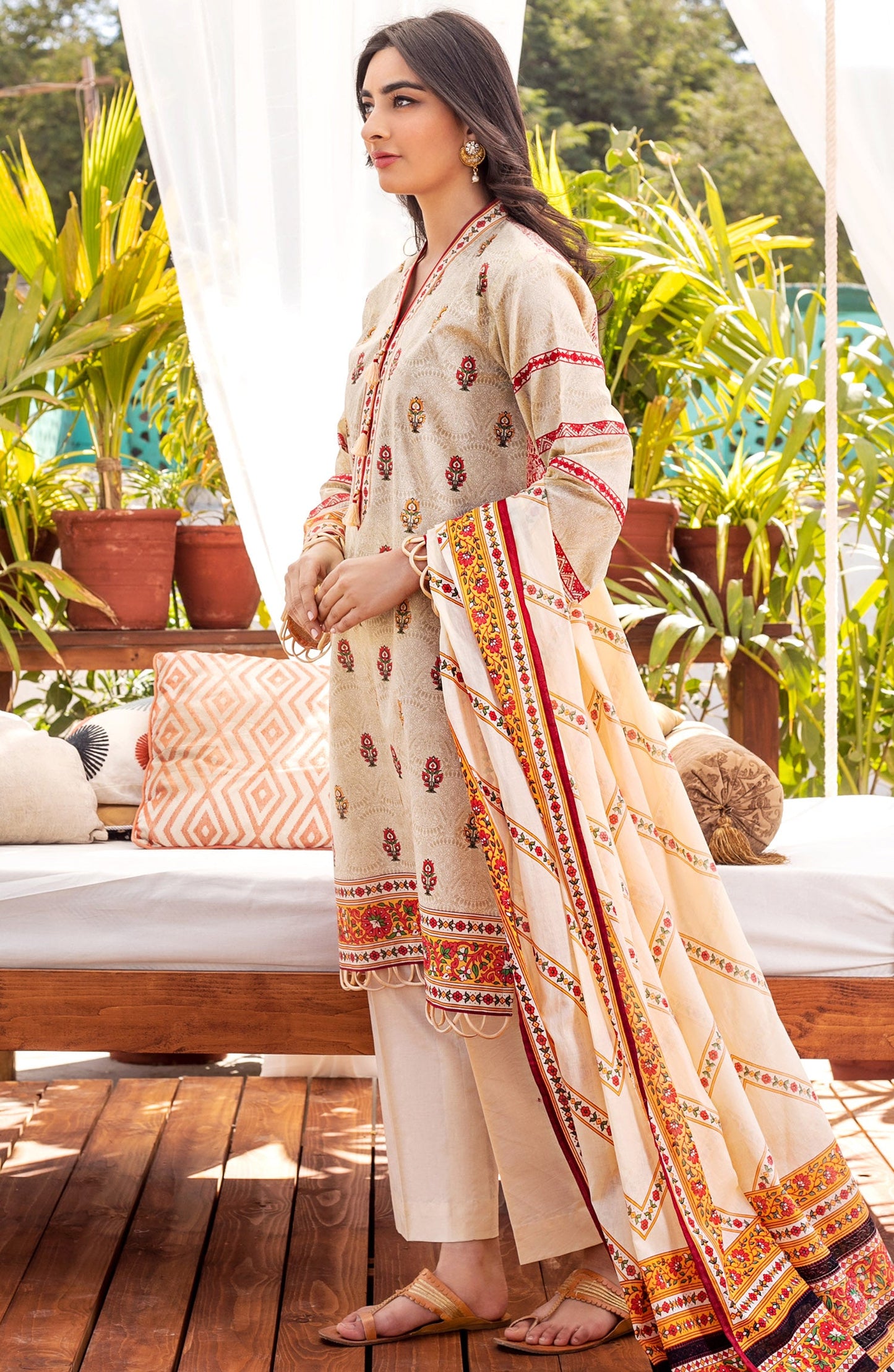 Orient - Unstitched 3 Piece Embroidered Lawn Suit