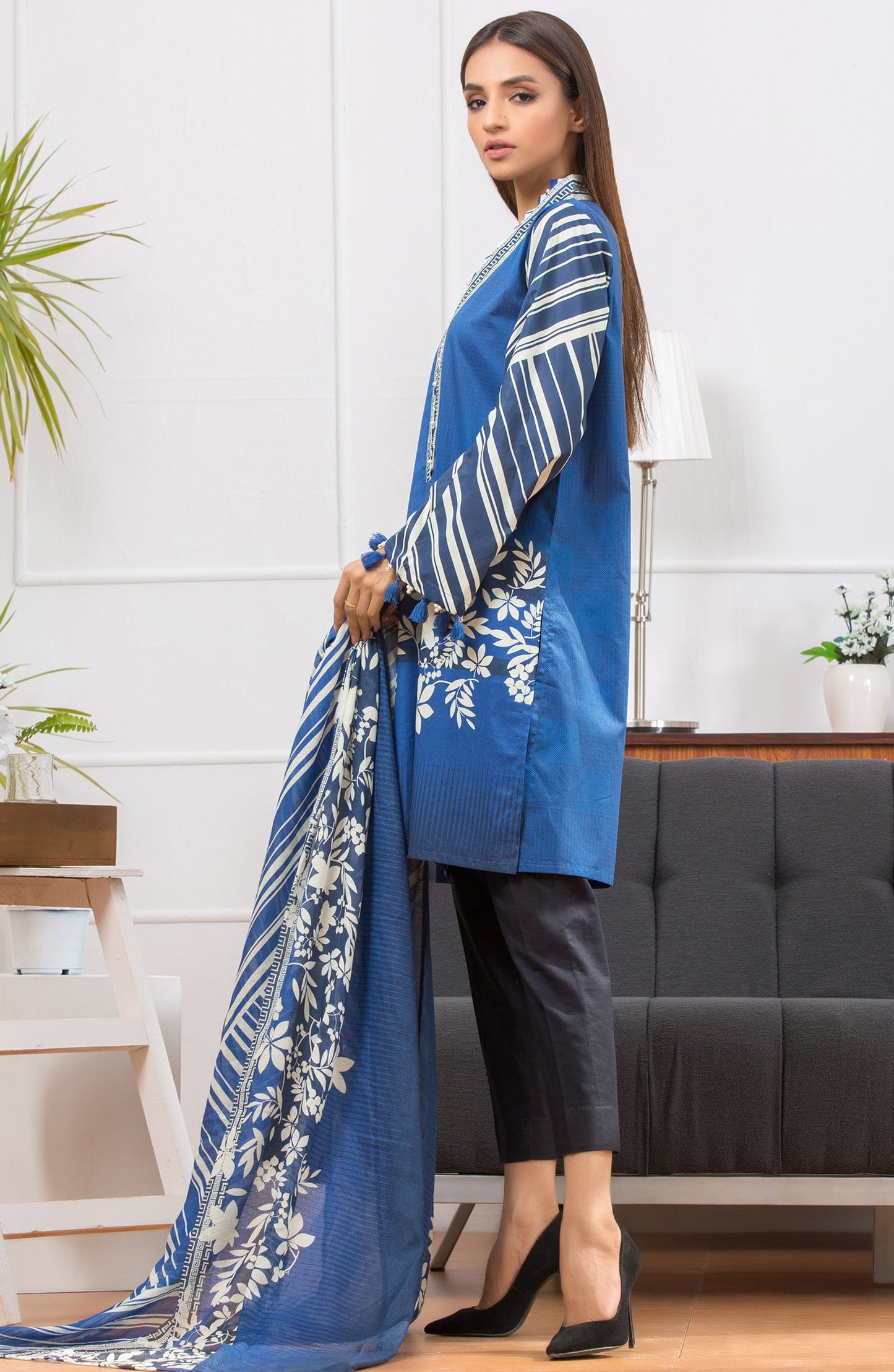 Orient - Unstitched 2 Piece Printed Lawn Shirt Dupatta