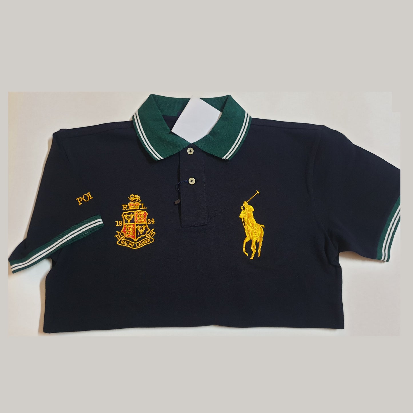 Summer Cotton T-Shirt - Dark Navy/Green