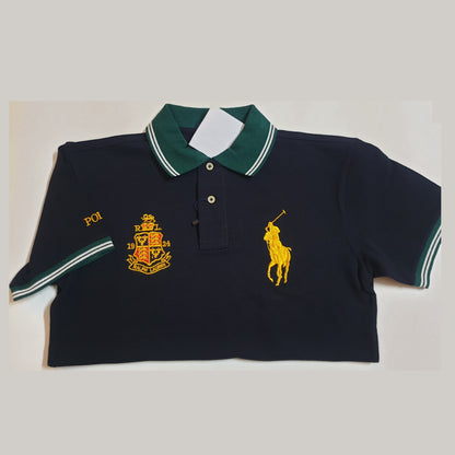 Summer Cotton T-Shirt - Dark Navy/Green