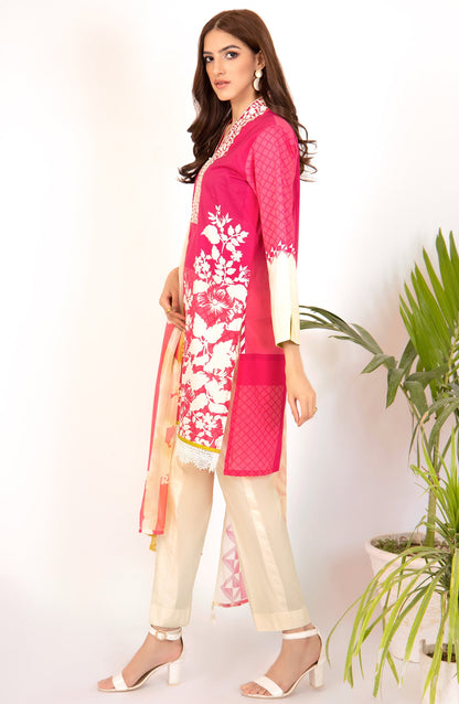 Orient - Unstitched 2 Piece Embroidered Lawn Shirt & Chiffon Dupatta