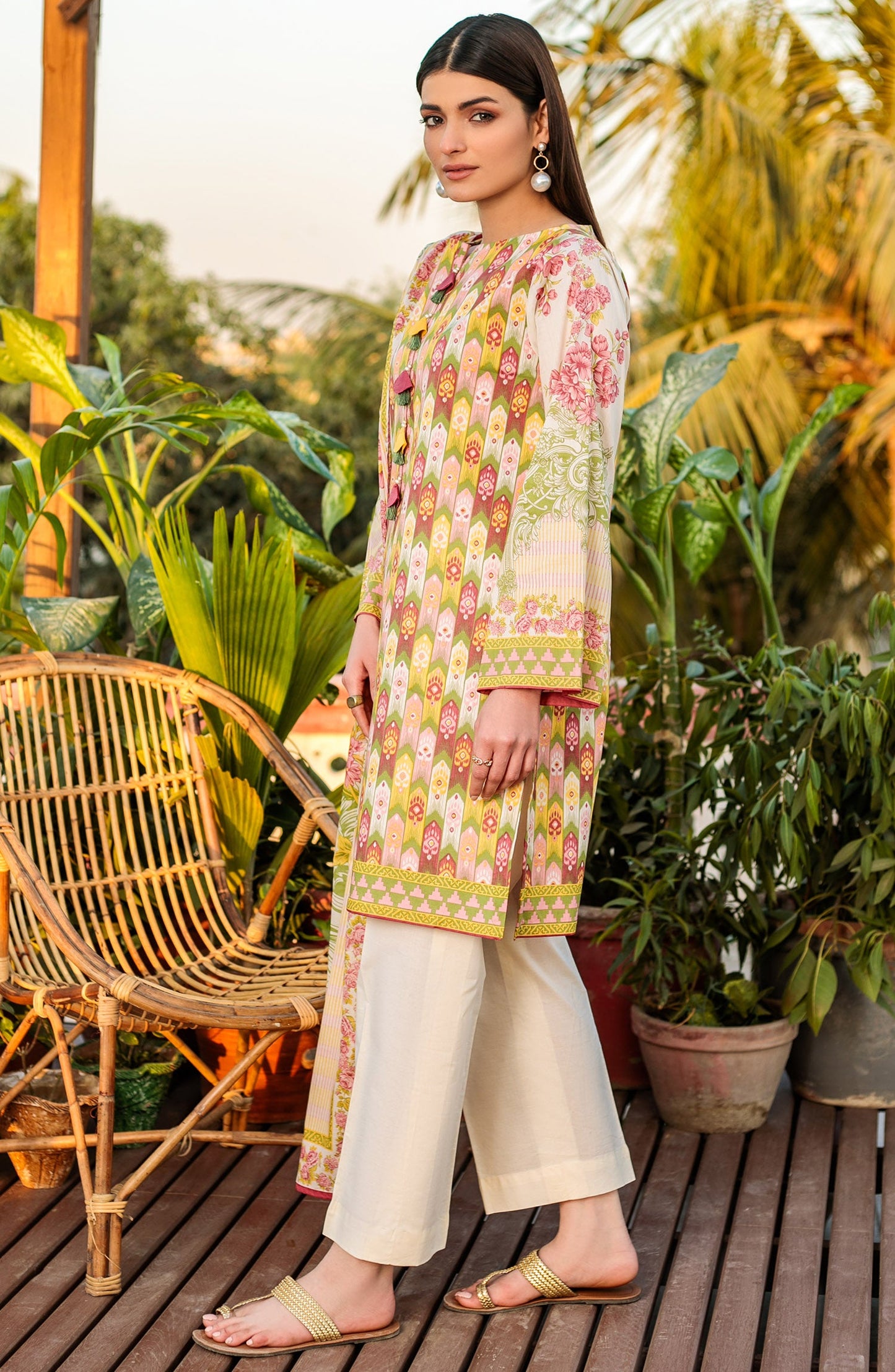 Orient - Unstitched 2 Piece Printed Lawn Shirt Dupatta