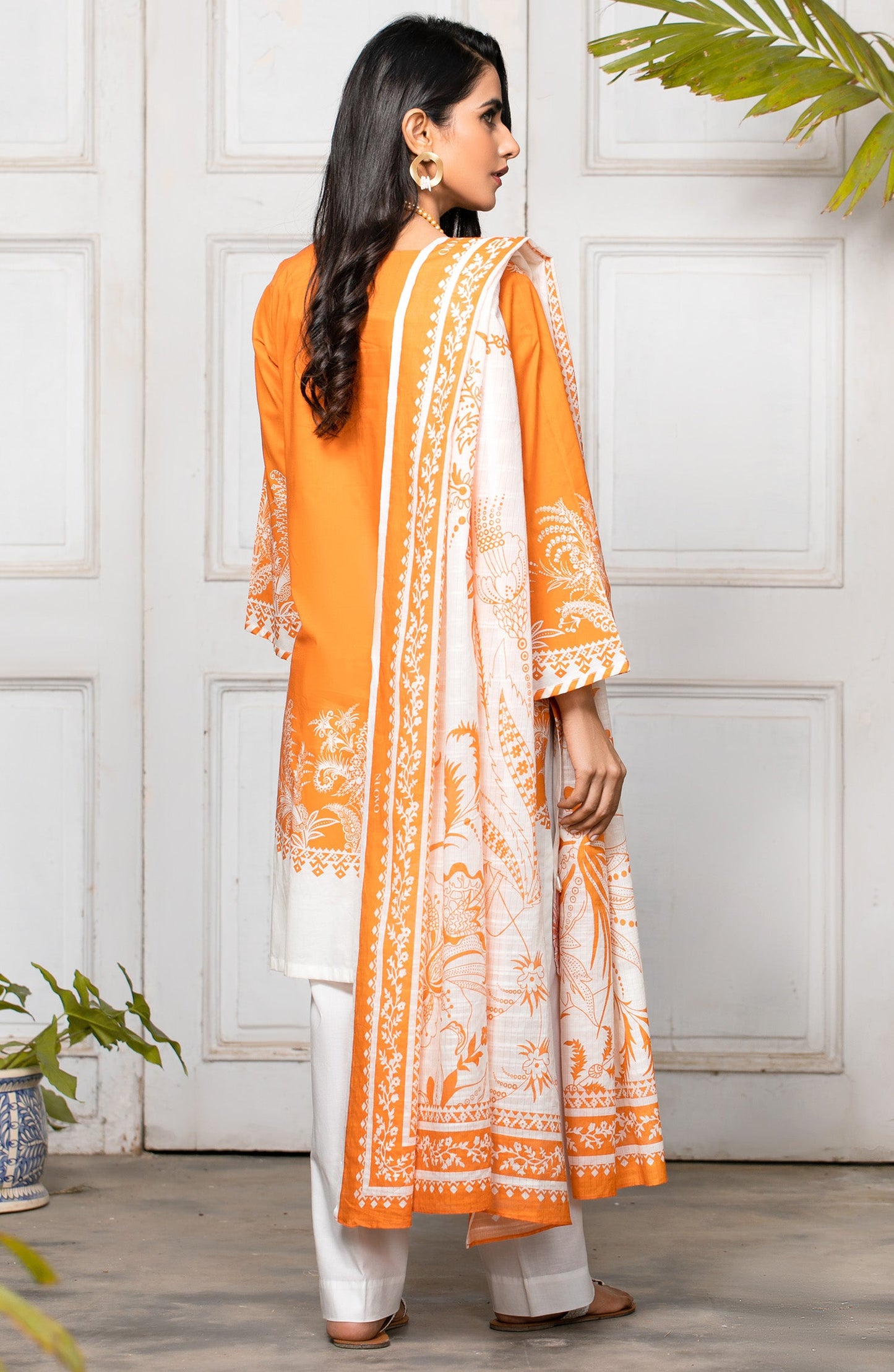 Orient - Unstitched 2 Piece Embroidered Lawn Shirt Dupatta