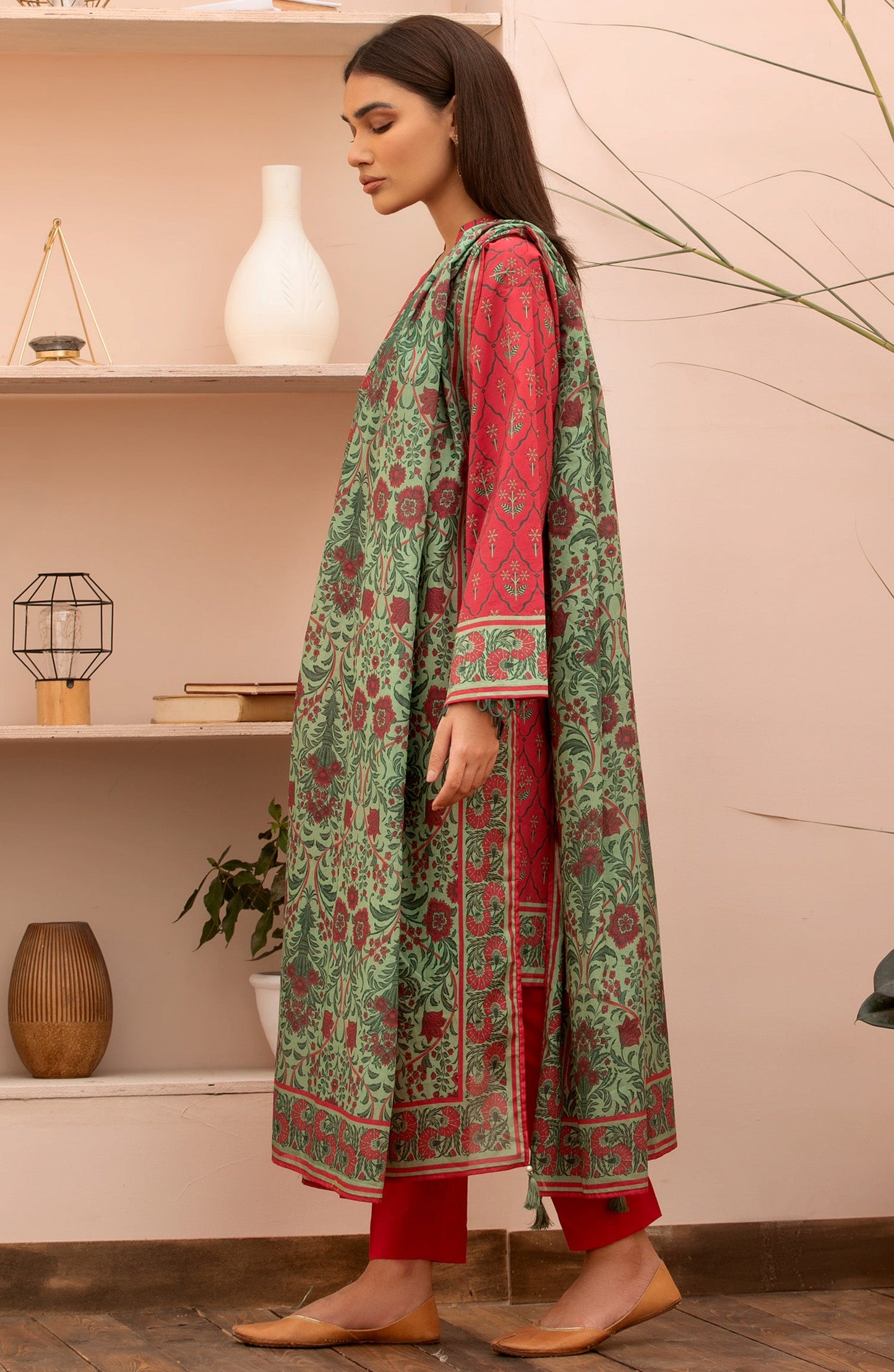 Orient - Unstitched 2 Piece Printed Lawn Shirt Dupatta