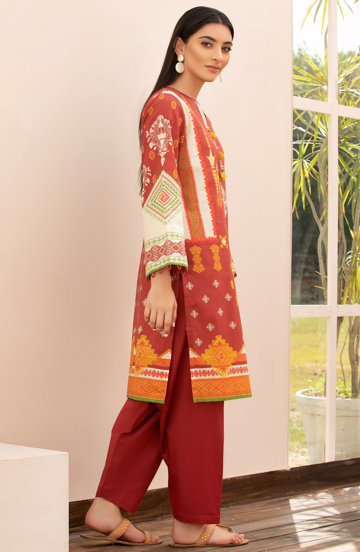 Orient - Unstitched 2 Piece Printed Lawn Shirt Trouser