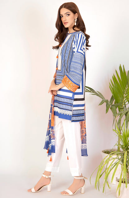 Orient - Unstitched 2 Piece Embroidered Lawn Shirt & Chiffon Dupatta