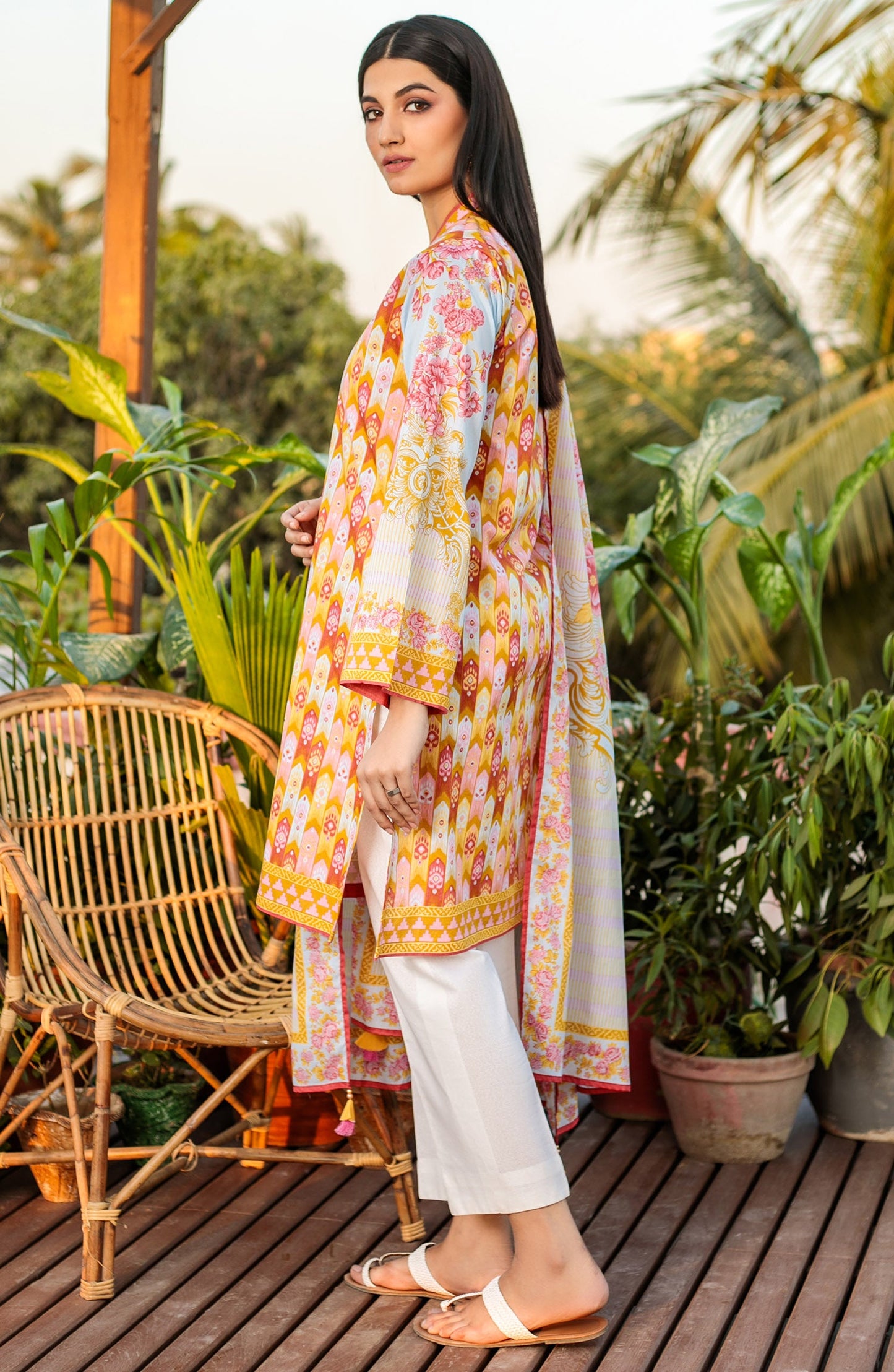 Orient - Unstitched 2 Piece Printed Lawn Shirt Dupatta