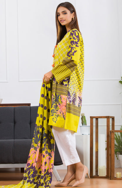 Orient - Unstitched 2 Piece Printed Lawn Shirt Dupatta