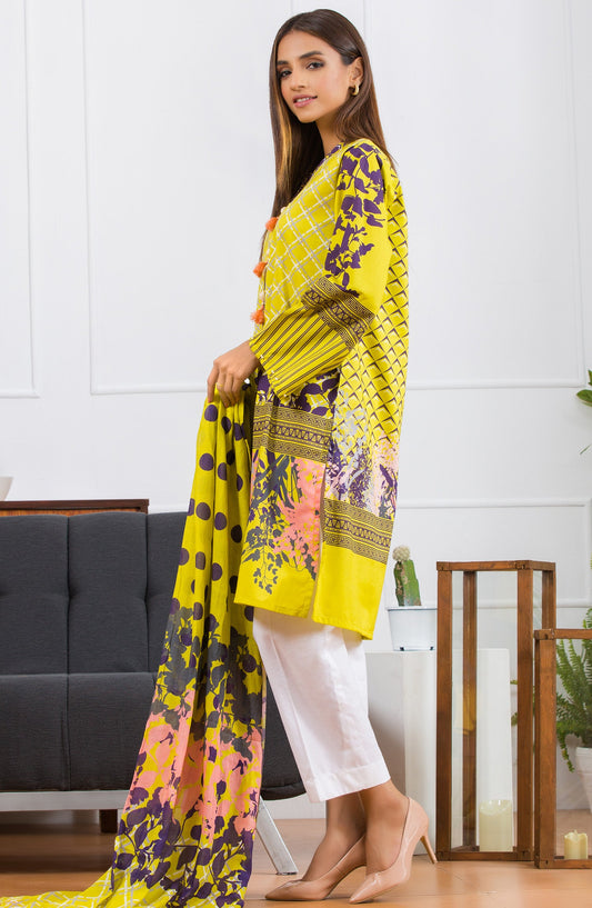 Orient - Unstitched 2 Piece Printed Lawn Shirt Dupatta
