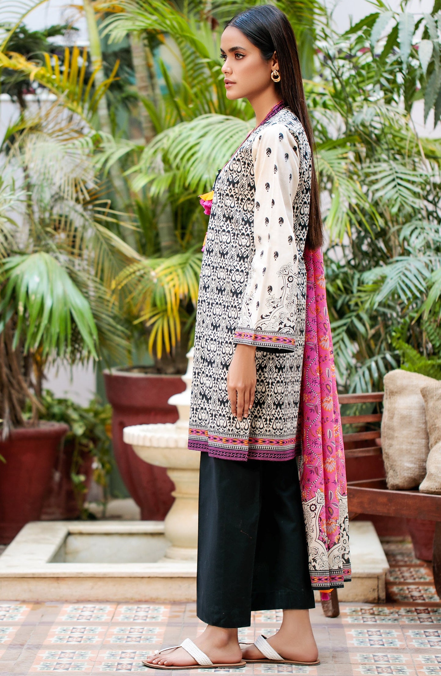 Orient - Unstitched 2 Piece Printed Lawn Shirt Dupatta