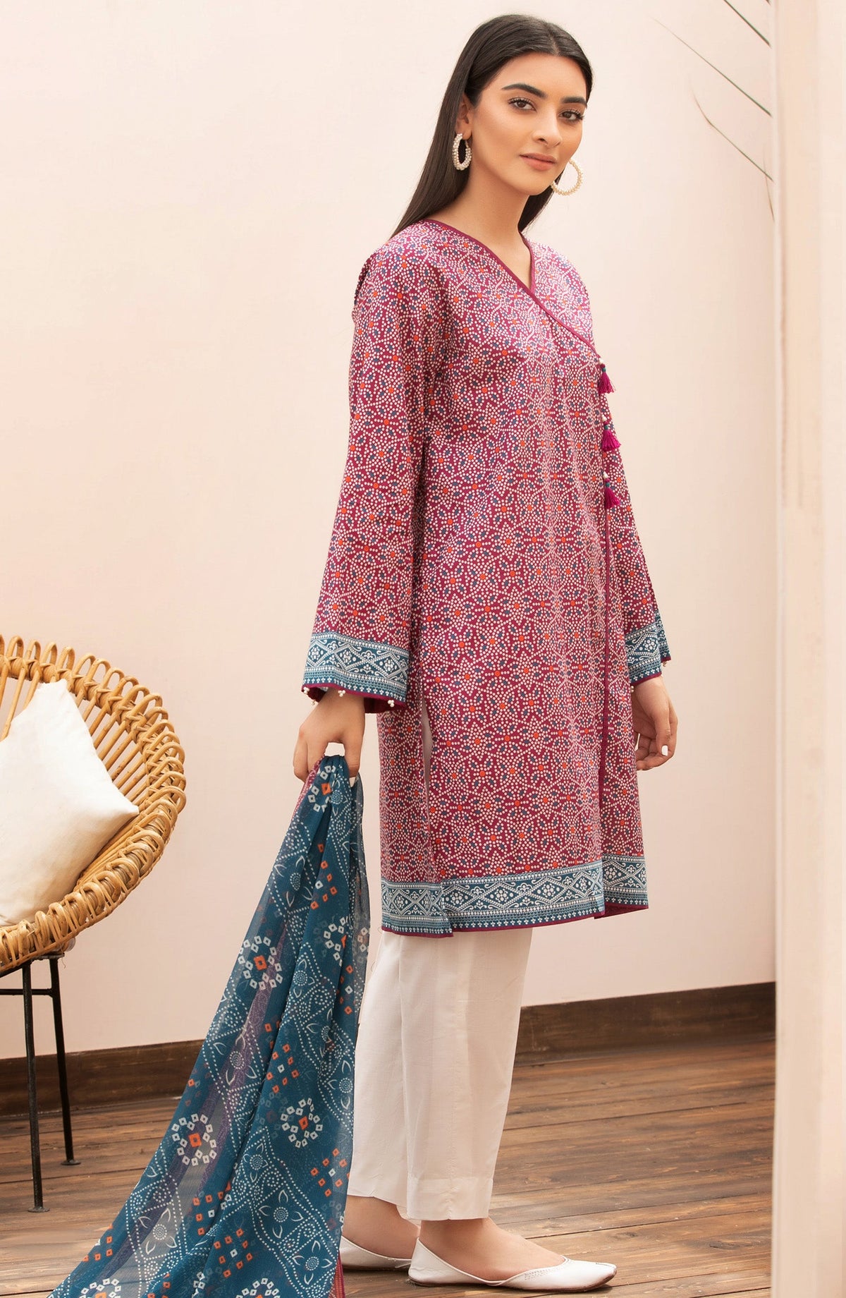 Orient - Unstitched 2 Piece Printed Lawn Shirt Chiffon Dupatta