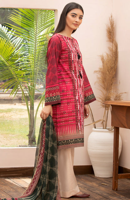 Orient - Unstitched 2 Piece Printed Lawn Shirt Chiffon Dupatta