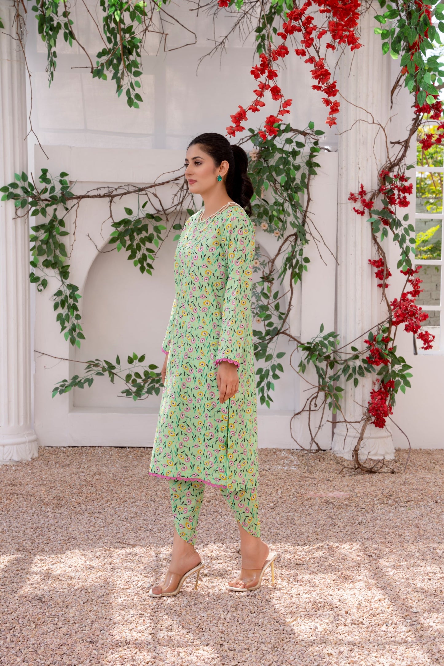 Bebano - Light Green Floral 2pc