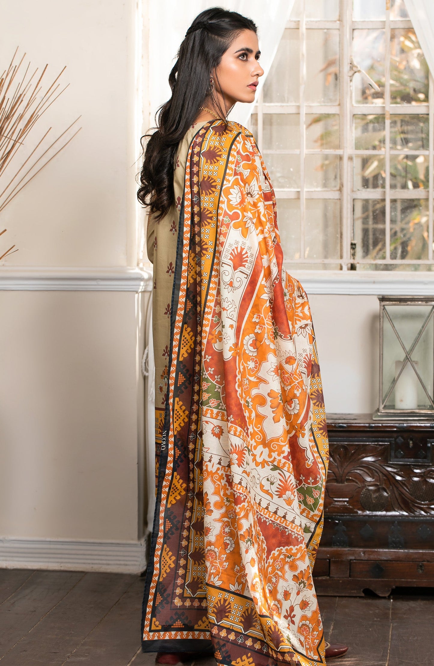 Orient - Unstitched 2 Piece Printed Lawn Shirt Dupatta